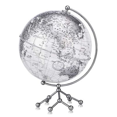 Desktop Rotating World Globe Earth Terrestrial Globe with Stand for Kids Adults (Color : Gold) (Silver)