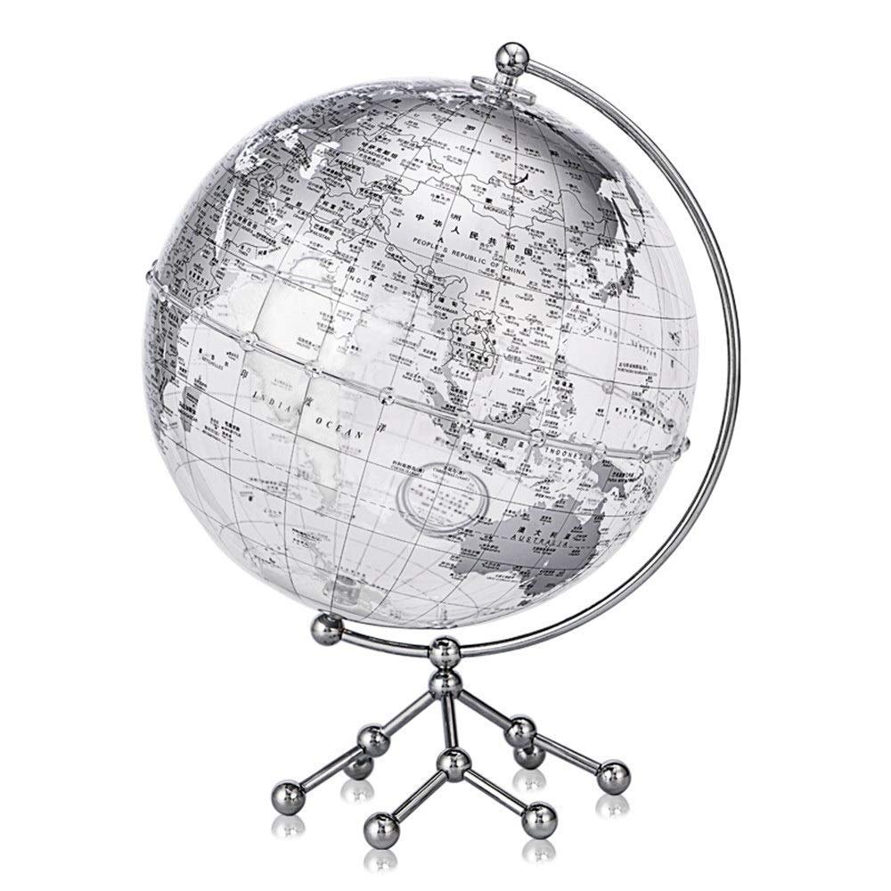 Desktop Rotating World Globe Earth Terrestrial Globe with Stand for Kids Adults (Color : Gold) (Silver)
