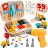 Kids Tool Set Toy for Boys - Educational Montessori Wooden Toddler Play Tool Box with Electric Drill - 59 Pcs STEM Construction Building Toys Christmas Birthday Gifts for 3 4 5 6 Year Old Boys Girls view 1