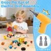 Kids Tool Set Toy for Boys - Educational Montessori Wooden Toddler Play Tool Box with Electric Drill - 59 Pcs STEM Construction Building Toys Christmas Birthday Gifts for 3 4 5 6 Year Old Boys Girls view 2