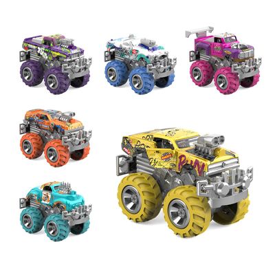 CheerfulToys Monster Truck Toys 6 Pack DIY Graffiti Metal Pull Back Car with Giant Wheels Party Favor Car Kids Toy for Boys Girls Ages 3 and Up