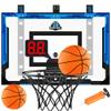 24" x 16" Indoor Large Basketball Hoop Toy - Upgraded Adjustable Height Basketball Hoop Over The Door with Scoreboard/2 Balls, Basketball Toys Christmas Birthday Gifts for Kids & Adults(Blue) view 1