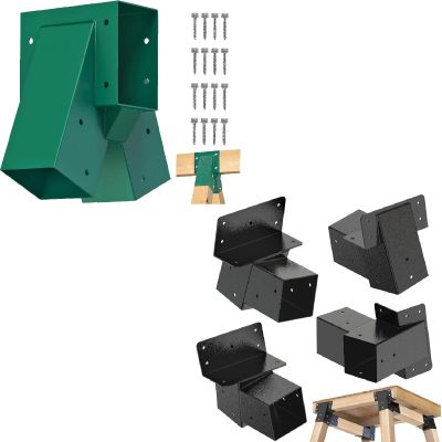 4Pack 4x4 Compound Angle Brackets + 1 Pcs A-Frame Middle Swing Set Brackets