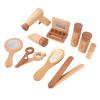 RiToEasysports Wooden Makeup Toy Pretend Makeup Kit Toddler for Girls with Hairdryer Mirror Creative Play Princess Role Play Safe Durable view 1