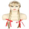 LeMarnia Horror Doll Wigs for Girls Blonde Braid Wigs with Bangs and Red Bow Halloween Costume Wig view 1