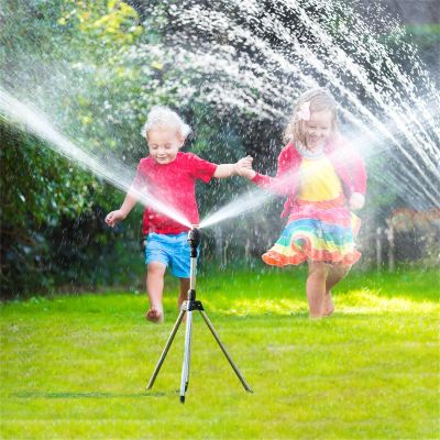 360 Rotating Tripod Sprinkler - Adjustable Stainless Steel Garden Watering System with Telescopic Pole for Lawn, Yard & Outdoor Irrigation