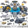 Military Base Toy, Army Toys Set with 14 Vehicles Airplane Plane Tank Trucks Helicopter Fighter Jet, Play Mat with Army Men Action Figures and Accessories, Birthday Gift for Kids view 1