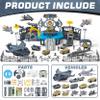 Military Base Toy, Army Toys Set with 14 Vehicles Airplane Plane Tank Trucks Helicopter Fighter Jet, Play Mat with Army Men Action Figures and Accessories, Birthday Gift for Kids view 2
