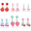 Mikovivi 6 Pairs Colorful Clip on Drop Earrings Set, Resin No Pierced Design Kids Child Dangle Earrings Cute Butterfly Ear Clips for Children Toddler Party Daily Wearing Princess Jewelry view 1