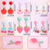 Mikovivi 6 Pairs Colorful Clip on Drop Earrings Set, Resin No Pierced Design Kids Child Dangle Earrings Cute Butterfly Ear Clips for Children Toddler Party Daily Wearing Princess Jewelry view 2