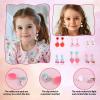 Mikovivi 6 Pairs Colorful Clip on Drop Earrings Set, Resin No Pierced Design Kids Child Dangle Earrings Cute Butterfly Ear Clips for Children Toddler Party Daily Wearing Princess Jewelry view 4