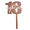18th Birthday Cake Topper,Eighteen Charming Rose Gold Birthday Cake Decoration,Acrylic Material with Reflective and Mirroring Effects,Number 18 Cake Topper view 1