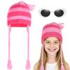 Ausejopeac Halloween Pink Striped Beanie Hat Knitted Hat Halloween Costume for Girls view 1