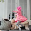 Ausejopeac Halloween Pink Striped Beanie Hat Knitted Hat Halloween Costume for Girls view 4