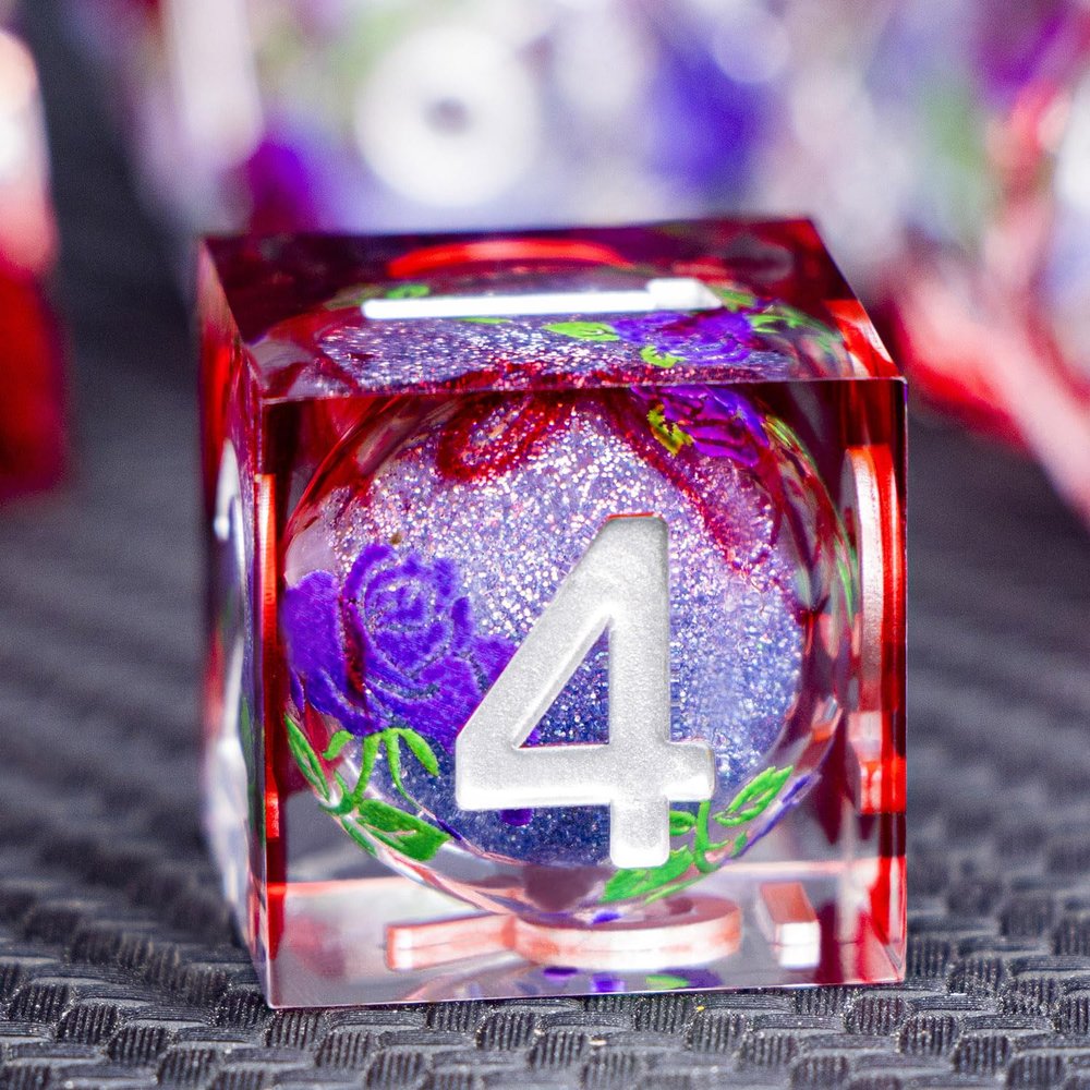 ARUOHHA Liquid Core DND Dice Set, Vampire Sharp Edged Dragons Dice Compatible with D&D RPG Role Playing Games, Resin Blood Red Polyhedral Dungeons D and D Dice with Gift Box D20 D12 D10 D8 D6 D4