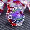 ARUOHHA Liquid Core DND Dice Set, Vampire Sharp Edged Dragons Dice Compatible with D&D RPG Role Playing Games, Resin Blood Red Polyhedral Dungeons D and D Dice with Gift Box D20 D12 D10 D8 D6 D4 view 3