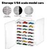 2Pcs Double Sided 1/64 Scale Toy Car Storage Case with Carrying Handle, Portable Transparent Storage Case Compatible with Matchbox Car Hot Wheels, 92 Slot Transparent Organizer for 96 Toy Cars view 3