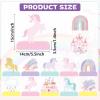 12Pcs Unicorn Rainbow Honeycomb Centerpieces Magical Pastel Unicorn Party Decoration Pastel Rainbow Castle Table Topper Centerpiece for Girls Princess Theme Happy Birthday Baby Shower Party Decor view 2