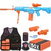 Hozor TriFireX Rechargeable Motorized Blaster Tactical Vest Kit, Multi-Play Styles, 3 Firing Modes, 2 Clips, 150 Foam Darts, Kids Toys & Gifts. view 1