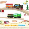 MykaFort 20-Piece Wooden Train Track Expansion Pack A with Storage Box,Made of Beechwood,Compatible with Brio-Curved & Straight Tracks with X-Crossing-Toy Railway Accessories for Kids Ages 3+ view 4