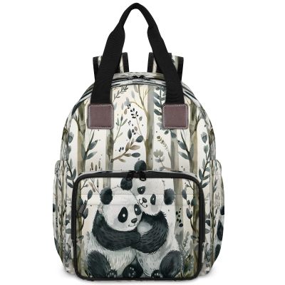 Obtravar Diaper Bag Backpack Cute Pandas Multifunction Nappy Bag Large Capacity Waterproof Travel Portable Mommy Bag