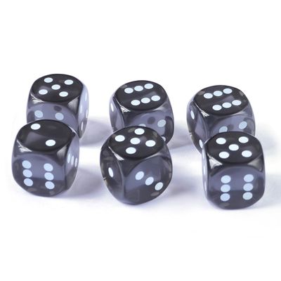 14.5MM Printing Precision Dice Translucent Colors 0.57inch, 6pcs Set