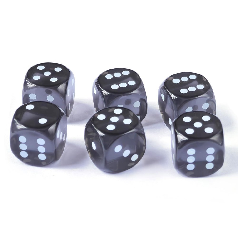 14.5MM Printing Precision Dice Translucent Colors 0.57inch, 6pcs Set
