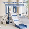 6 in 1 Toddler Playset with Slide, Kids Slide with Basketball Hoop, Ball, Ring Toss, Indoor Outdoor Toys (Blue) view 3
