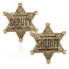 2 Pcs Metal Sheriff Badge Branded Sheriff Deputy Badge Sheriffs Badges Cowboy Party Decoration Police Badges Medallion Pins for School Carnival Prizes Party Bag Gift Fillers view 1
