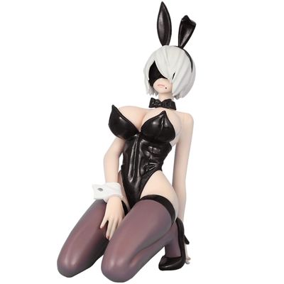 MABAIUDE 2B Figure Bunny Girl 2B Statue, 15cm Kneeling Pose No.2 Type B 2Byorha Figure Model, 1/7 Scale Anime Desktop Decoration Collectible Figurine Gifts for Fans