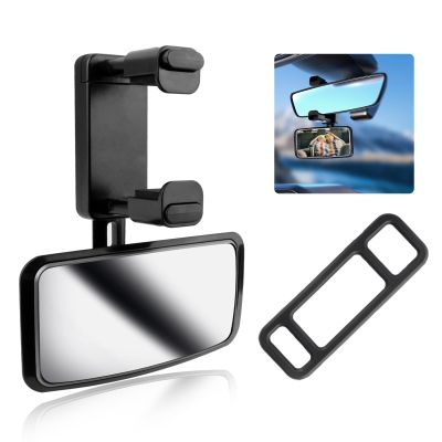 2026 Latest 360 Adjustable Car Mirror for Baby,Clip on Baby Rear View Mirror for Car with Retractable Clamping Arm,Universal Curved Backseat Mirrors for Babies Observing & Safety