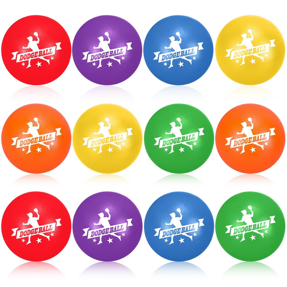 Jerify 12 Pcs Foam Dodgeball Set 6 Inch Soft Skin Playground Dodgeballs Bulk, Low Density Foam for Non Sting Dodgeball Sports Equipment for Kids and Adults