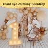 4FT Marquee Light Up Numbers With Warm Lights,White Marquee Number 0-9 For Birthday Party Large Mosaic Frame Letter Cardboard Pre-Cut Foam Board Sign Diy Decorations Anniversary(Number 2,120cm/47inch) view 3