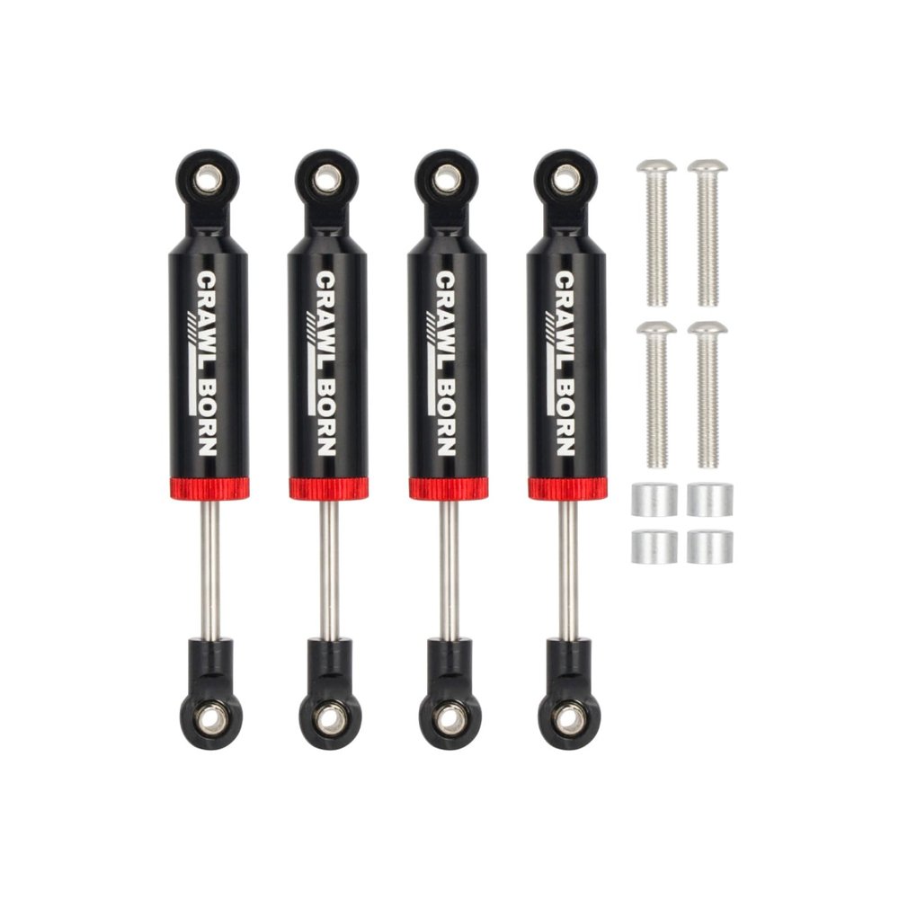 4pcs RC Shock Absorber Damper Internal Spring Built-in Spring for 1/10 RC Crawler Car Axial SCX10 I II III 90046 D90 RBX10 Wraith TRX4 MST Redcat Upgrade Parts (Black,80mm)