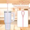 2 Pcs Silicone Straw Cleaner Brush Reusable Straw Cleaner Pipe Cleaning Brush with Aniti Slip Long Handle for Glass Pipe 6mm and 9mm(Pink,2) view 3