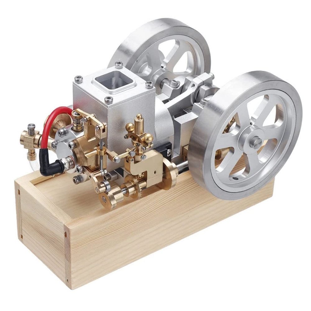 LETGDIYMOC Hit and Miss Steam Engine Model Kit That Works Retro Horizontal Water-Cooled Gasoline Engine with Flywheel Speed Limiter Physics Experiment for Hobbyists & Enthusiasts
