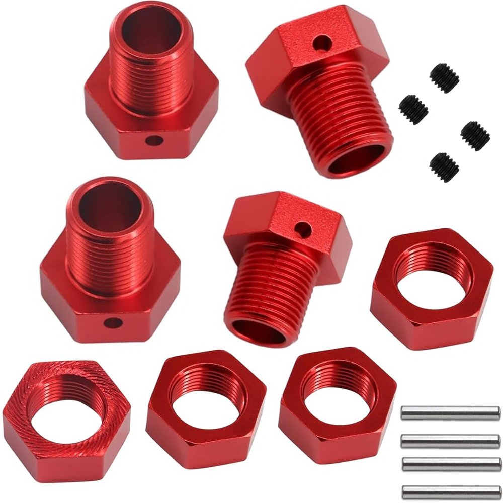 Alloy 17mm Wheel Hex 5mm Extended for ARRMA 6S 1/8 KRATON Typhon Outcast Notorious 6S 1/7 Fireteam/Big Rock/Limitless F1 Upgrade Part # AR310484# AR310449(Red)