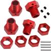 Alloy 17mm Wheel Hex 5mm Extended for ARRMA 6S 1/8 KRATON Typhon Outcast Notorious 6S 1/7 Fireteam/Big Rock/Limitless F1 Upgrade Part # AR310484# AR310449(Red) view 1