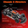 Authticar RC Drift Car, 1:16 Scales MN268 GTR Remote Control Drift Car with Gyro, LED Lights, Drifting Tires, 4WD 20 KM/H High Speed Drifting Vehicle Hobby RC Toys for Adults and Teens (2 Batteries) view 2