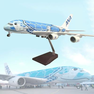 18.1" 1:160 Model Jet Airplane Model ANA A380 Wheel Display Model Plain Resin for Collection or Gift Ornament