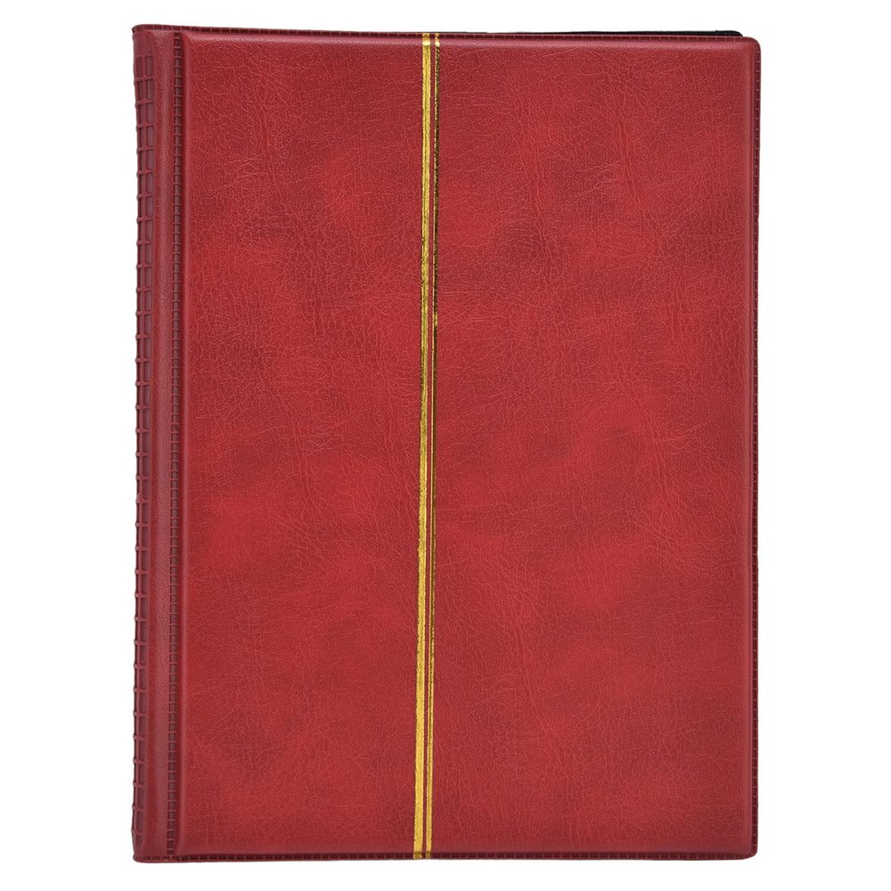 Collection Book 250 Pocket Durable PVC PU Leather Commemorative Holder Storage Album Organizer for Collectors Enthusiasts 16.6 x 22 cm (Red)