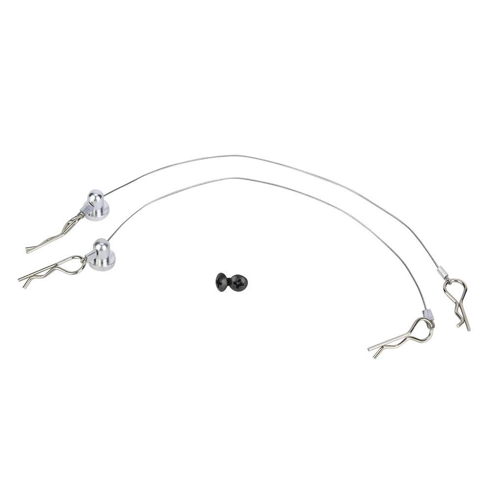 Keenso RC Car Body Shell Clips, High Strength Anti Lost Body Shell Wire Clip Pin with Screw Retainer for 1/10 RC Car (Black (Silver)
