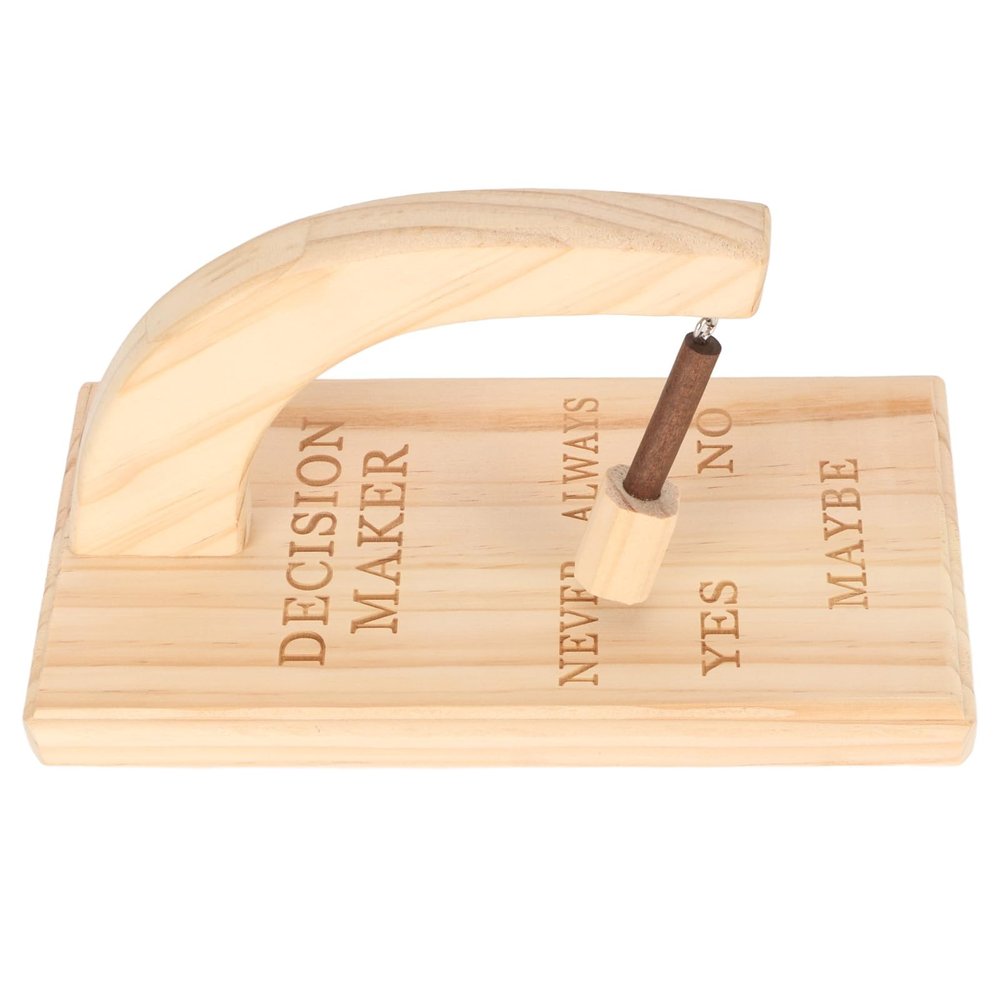Pilipane Wooden Magnetic Decision Maker Innovative Oscillating Magnetic Selector Swing to Find Answer for Indecisive Person for Home Office Desk and Gift Oak Material 13 x 20 x 10cm