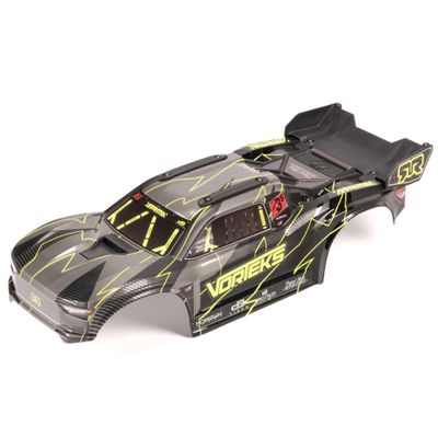 ARRMA VORTEKS 2WD Painted Decaled Trimmed Body Set - Hidden Body Mount (Yellow/Black), ARA-2578