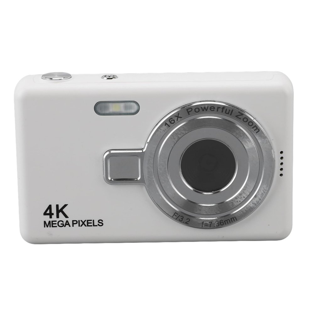 Yunir 12MP 1080P 16X Digital Camera, Compact Small Camera for Boys Girls Kids with AF Auto Focus, 2.4in TFT Screen, Anti Shake, Sport Mode, Digital Camera for Beginners, Children Teens (White)