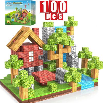 ASTRALUNASENTRY Magnetic blocks-100pcs,Building Cube,Size 0.8 inches/2cm, Constructions Toys for Boys & Girls Age 3-4, 5 6 7 8 9 10