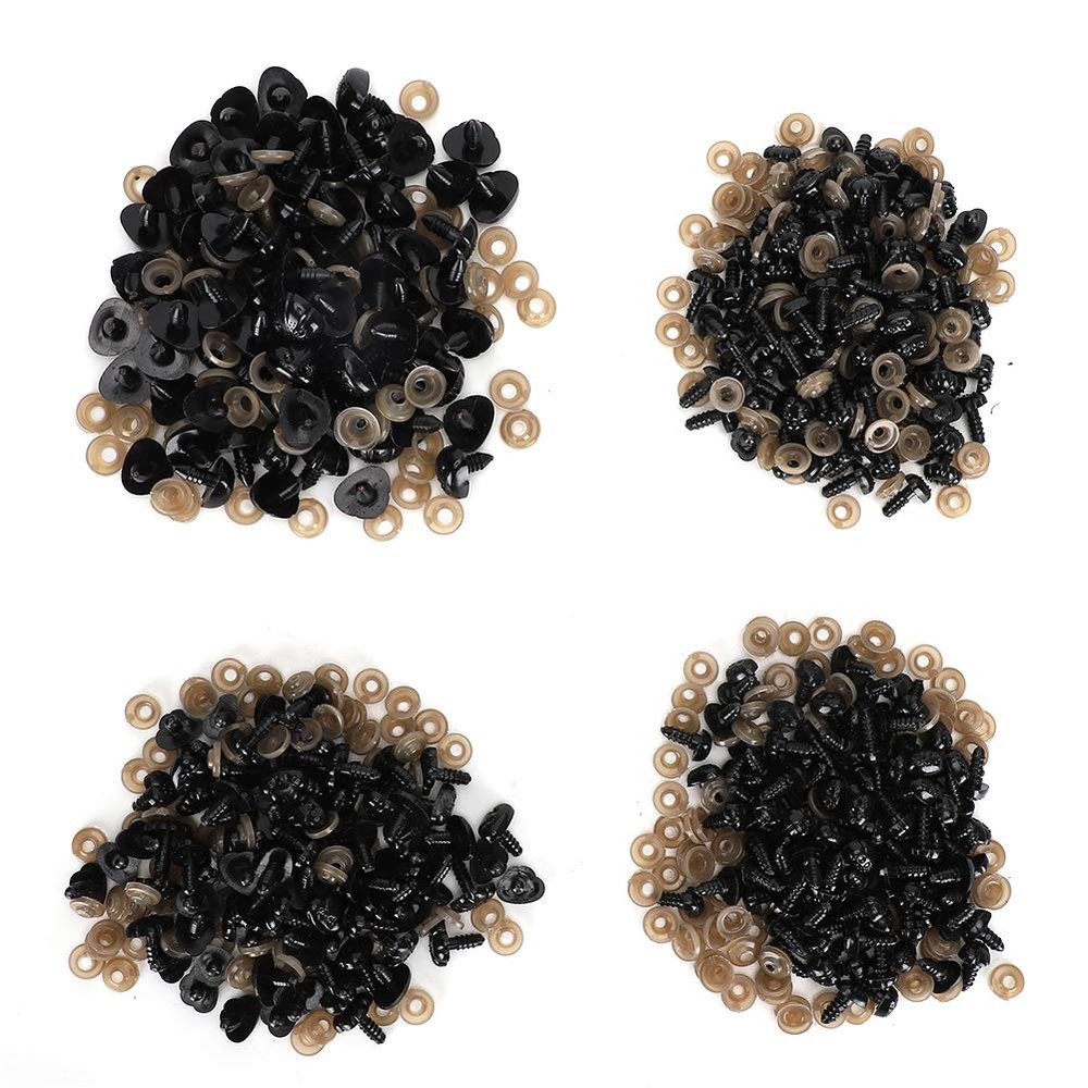 Plastic Noses for Dolls & Stuffed Animals | 300 / 400pcs Flat/Screw Type | DIY Sewing Buttons for Teddy Bear/Puppet