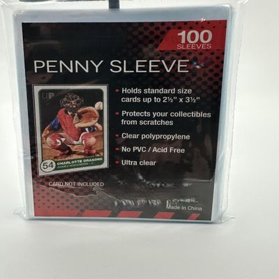 100 Count Soft Card Sleeves  Standard Size Penny Sleeves  Fits Trading Cards, Sports, TCG (1 Pack)