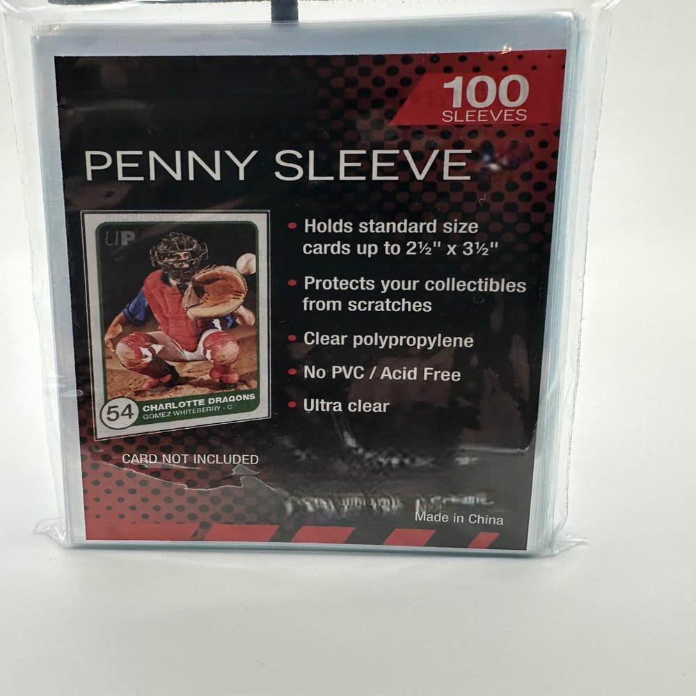 100 Count Soft Card Sleeves  Standard Size Penny Sleeves  Fits Trading Cards, Sports, TCG (1 Pack)