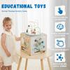 FReniland Wooden Activity CubeFive Sided Montessori ToysSensory Toy for ToddlerGift for Boys and Girls Over 18 Months view 3